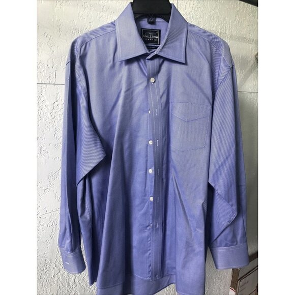 Savile Row Men's Blue Cotton Polyester Dress Shirt 17 x 34/35 - Picture 1 of 4